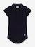 Short Sleeve Bodysuit with Polo Shirt Neckline, by PETIT BATEAU navy blue 