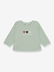 Baby-Jumpers, Cardigans & Sweaters-Sweaters-Hearts Sweatshirt for Girls, by PETIT BATEAU
