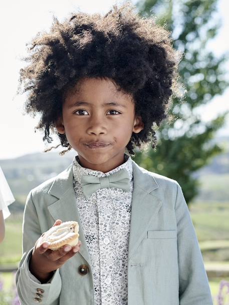 Floral Shirt & Bow Tie, for Boys printed green 