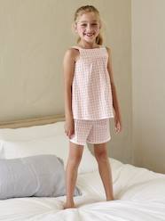 Girls-Gingham Short Pyjamas in Seersucker for Girls