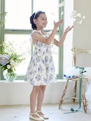 Girls-Frilly Occasion Wear Dress with Flower Motifs for Girls