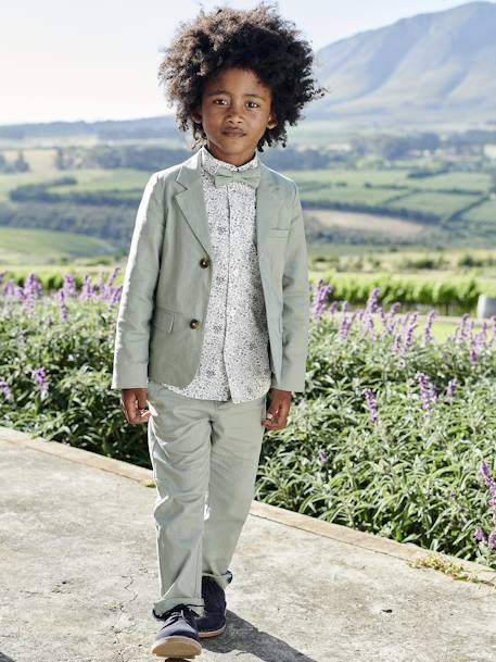 Floral Shirt & Bow Tie, for Boys printed green 