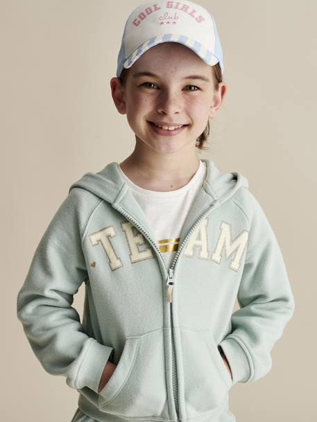 Cap for Girls, 'Cool Girls Club' striped blue 