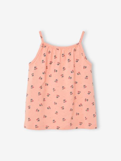 Striped Sleeveless Top with Fine Straps, for Babies rose+White/Print 