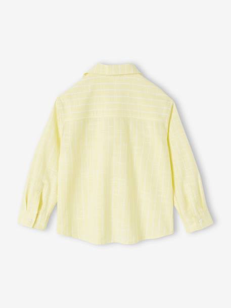 Striped Linen-Effect Shirt for Boys pastel yellow 