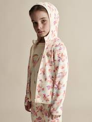 Girls-Cardigans, Jumpers & Sweatshirts-Sweatshirts & Hoodies-Sports Sweatshirt with Flower Print in Techno Fabric for Girls