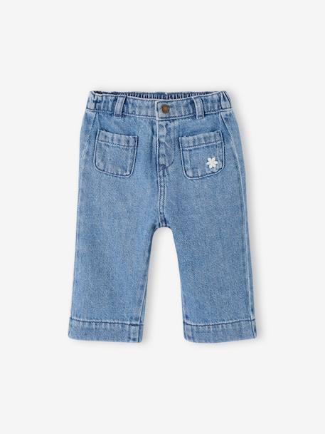 Wide Leg Denim Trousers for Babies stone 