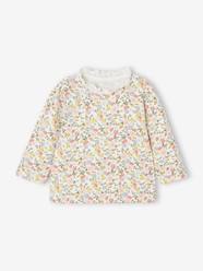-Floral Sweatshirt with Lace Collar for Newborn Babies