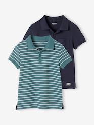 Boys-Tops-Polo Shirts-Set of 2 Piqué Knit Polo Shirts for Boys