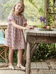 Floral Dress with Ruffled Butterfly Sleeves, for Girls