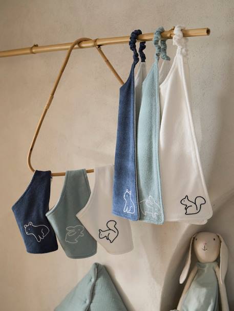 Set of 3 Bandana Bibs in Towelling grey blue+set pink 
