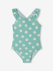 Girls-Floral Print Swimsuit for Girls