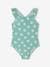 Floral Print Swimsuit for Girls aqua green 