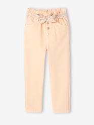 Girls-Trousers-Paperbag Trousers & Floral Belt for Girls