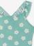 Floral Print Swimsuit for Girls aqua green 