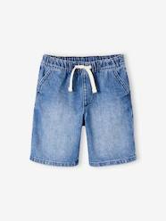 Easy-to-Slip-On Denim Bermuda Shorts for Boys