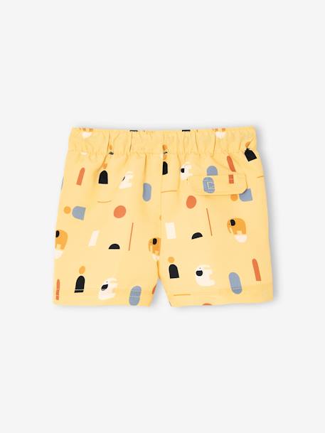 Swim Shorts with Geometric Print for Baby Boys pale yellow 