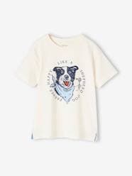 -T-Shirt with Dog Motif for Boys