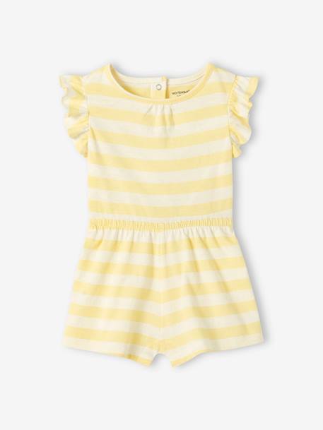 Basics Jumpsuit for Babies coral+striped yellow 