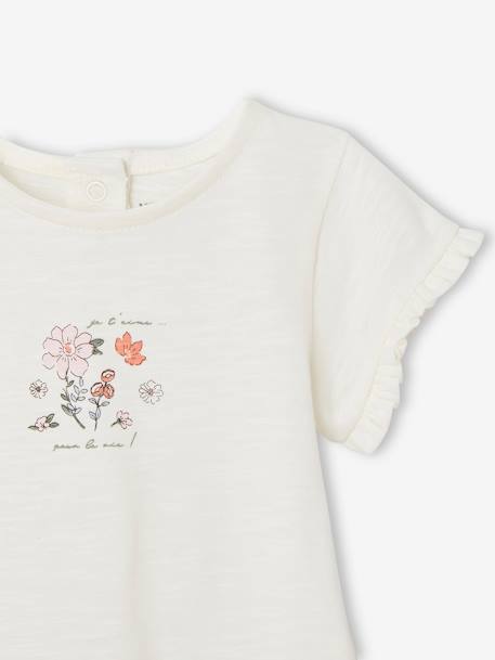 Pack of 2 T-Shirts in Organic Cotton for Newborn Babies rose 
