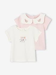 Baby-T-shirts & Roll Neck T-Shirts-Pack of 2 T-Shirts in Organic Cotton for Newborn Babies
