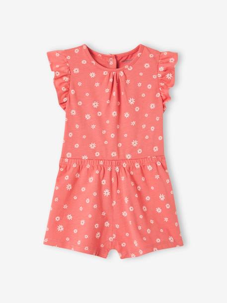 Basics Jumpsuit for Babies coral+striped yellow 