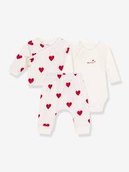 Baby-Outfits-3-Piece Combo with Hearts Print by PETIT BATEAU