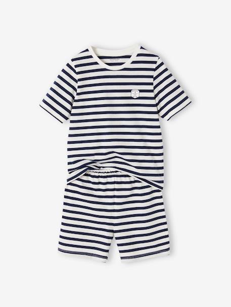 Pack of 2 Striped Pyjamas for Boys navy blue 