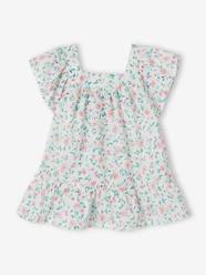 Baby-Dresses & Skirts-Floral Dress with Butterfly Sleeves for Babies