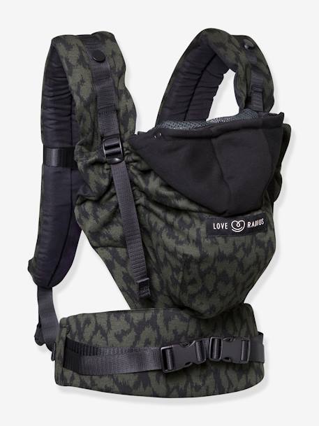 Physiological Baby Carrier, HoodieCarrier 2 by LOVE RADIUS printed black 