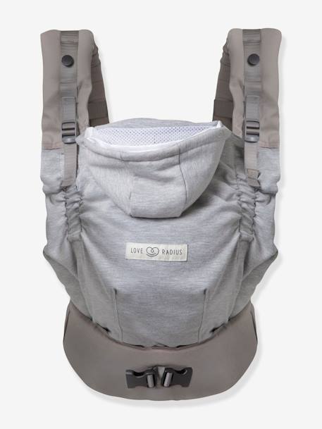 Physiological Baby Carrier, HoodieCarrier 2 by LOVE RADIUS grey+printed black 