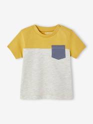 Baby-T-shirts & Roll Neck T-Shirts-Short Sleeve Colourblock T-shirt, for Babies