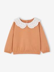 Baby-Sweatshirt with Embroidered Collar for Babies