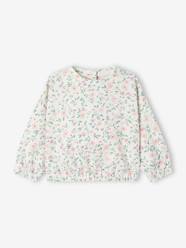 Baby-Jumpers, Cardigans & Sweaters-Sweaters-Floral Sweatshirt in Fleece for Babies