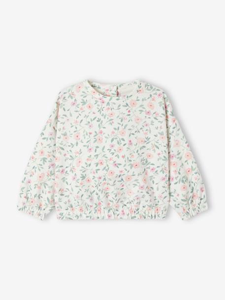 Floral Sweatshirt in Fleece for Babies ecru 