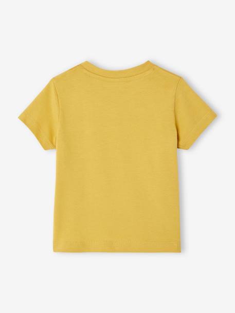 Short Sleeve Colourblock T-shirt, for Babies Dark Green+yellow 