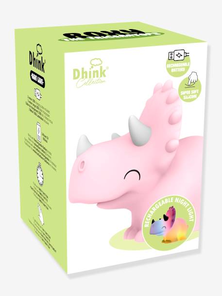 Soft Rechargeable Night Light, Roxy the Triceratops - DHINK KONTIKI rose 