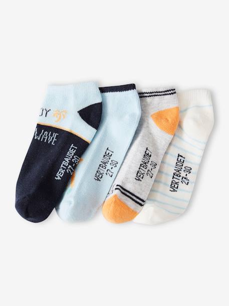 Pack of 4 Pairs of Trainer Socks for Boys sky blue 