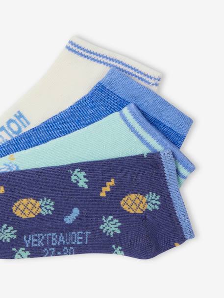 Pack of 4 Pairs of 'Holidays' Trainer Socks for Boys azure 