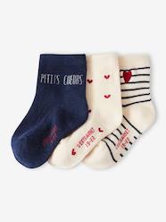 Baby-Pack of 3 Pairs of Hearts Socks for Baby Girls