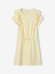 -Ruffled Dress in Broderie Anglaise, for Girls