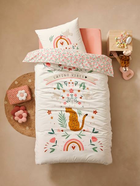 Duvet Cover + Pillowcase Set with Recycled Cotton, Latino Vibes multicoloured 
