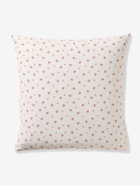 Reversible Duvet Cover + Pillowcase Essentials Set in Recycled Cotton, Flowers & Stripes printed pink 