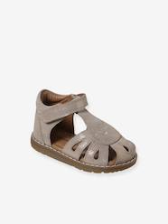 Shoes-Baby Footwear-Baby Girl Walking-Sandals-Closed Leather Sandals with Hook-&-Loop Strap for Babies