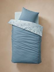 Bedding & Decor-Child's Bedding-Reversible Duvet Cover + Pillowcase Essentials Set in Recycled Cotton, Checks & Bikes