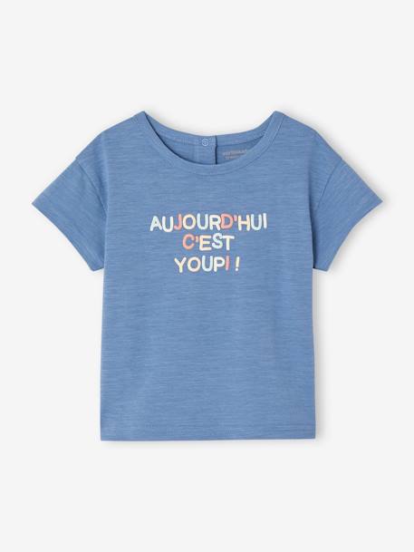 Short Sleeve 'Paradise' T-Shirt for Babies blue+ecru 