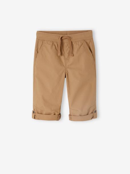 Cropped Lightweight Trousers Convert into Bermuda Shorts, for Boys beige+night blue+olive 