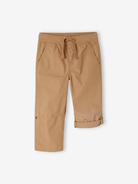Cropped Lightweight Trousers Convert into Bermuda Shorts, for Boys beige+night blue+olive 
