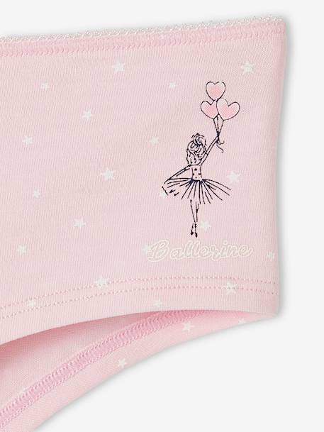 Pack of 4 Ballerina Shorties in Organic Cotton, for Girls ecru 