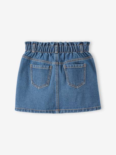 Denim Paperbag Skirt for Girls stone 